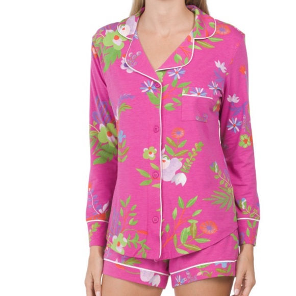 CATS PAJAMAS
Chouette Long sleeve floral pima cotton short set - Picture 1 of 2